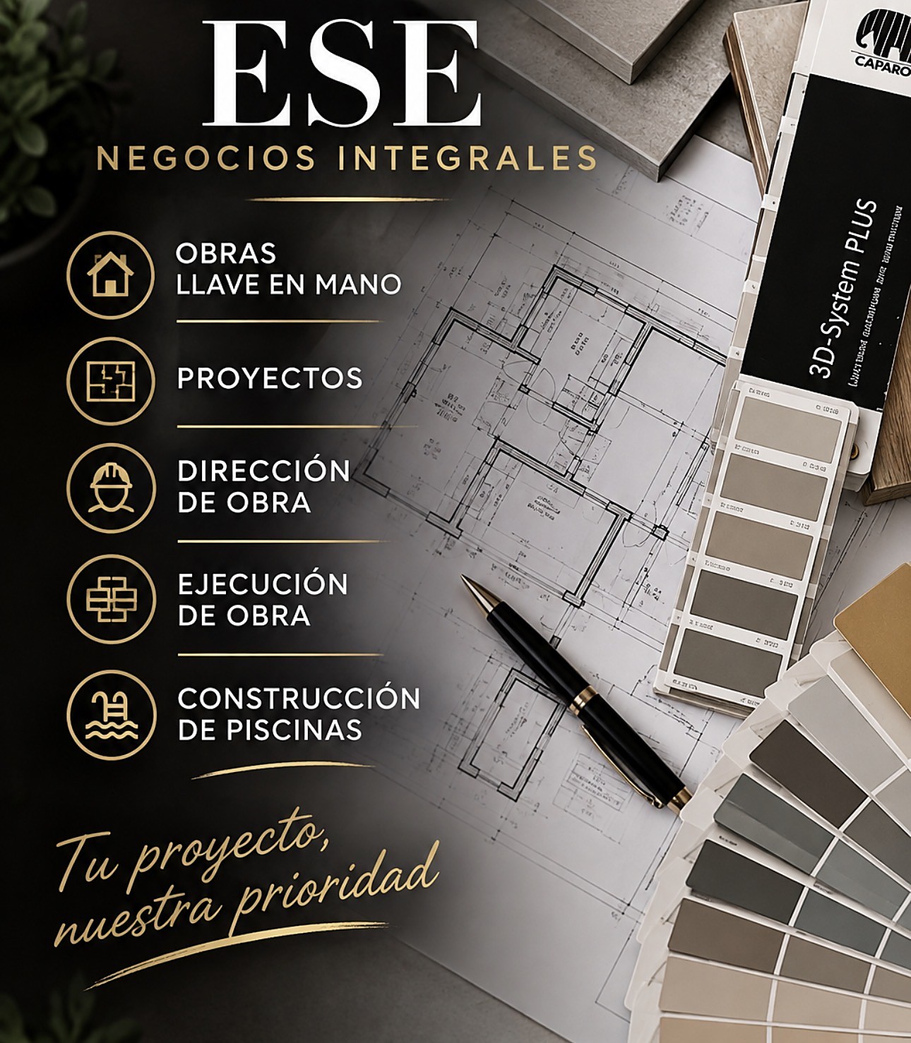 ESE Negocios Integrales: obras llave en mano, proyectos, dirección de obra, ejecución de obra, construcción de piscinas